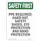 Signmission OSHA Sign, PPE Required- Hard Hat Safety, 10in X 7in Rigid Plastic, 7" W, 10" H, Portrait OS-SF-P-710-V-11212 - alternate 1